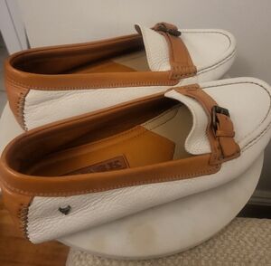 Trask womens White and Tan Loafers